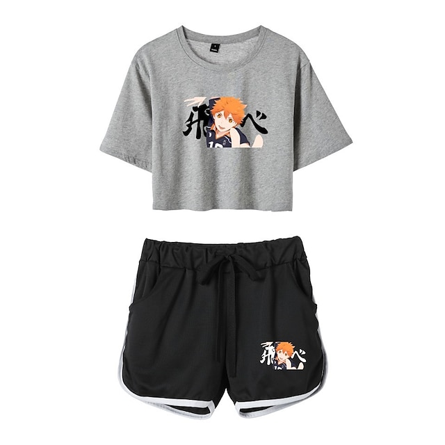 Toys & Hobbies Cosplay & Costumes | Inspired by Haikyuu Hinata Syouyou Outfits Crop Top 100% Polyester Anime Harajuku Graphic Sh