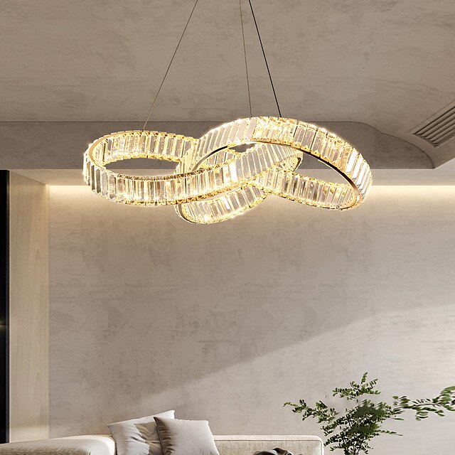  60 cm design exclusivo lustre de cristal pingente de luz led estilo nórdico moderno sala de estar sala de jantar 220-240v