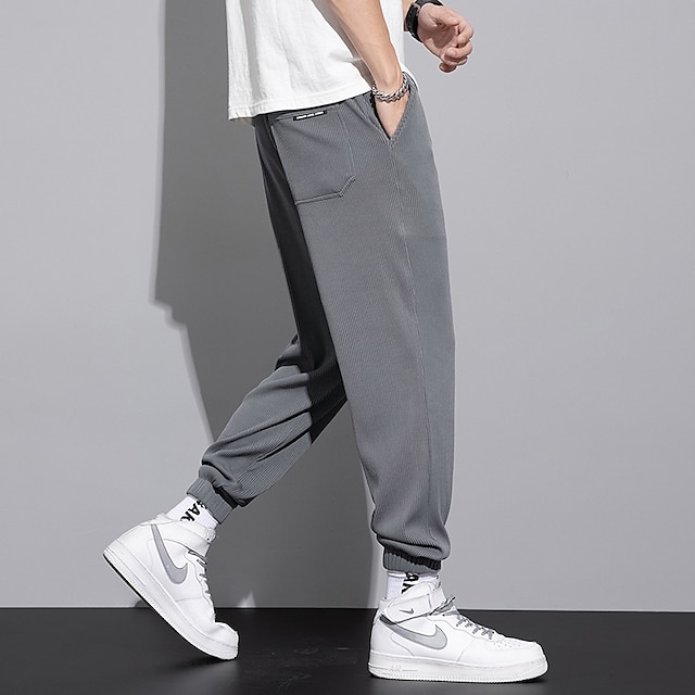 Mens Clothing Mens Bottoms | Mens Chic & Modern Casual / Sporty Jogger Cropped Pants Elastic Waist Ankle-Length Pants Daily Work