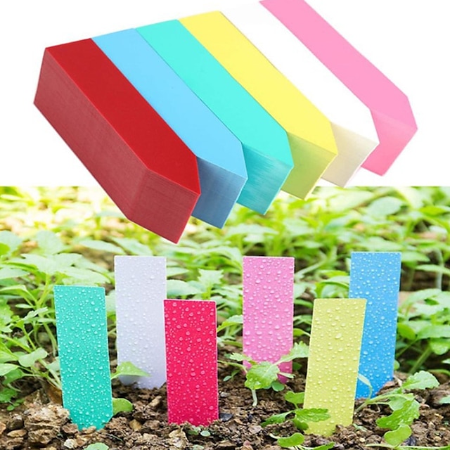 100pcs Plant Markers Plastic Nursery Pot Labels Seedling Tags Garden Decor Tool 