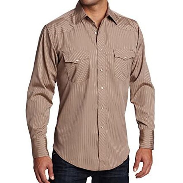 Mens Clothing Mens Shirts | Mens Shirt Solid Color Turndown Street Casual Button-Down Long Sleeve Tops Casual Fashion Breathable