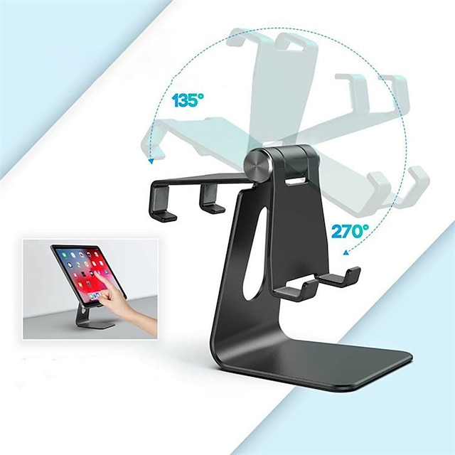 Phones & Accessories Phone Mounts & Holders | Metal Rotation Foldable Laptop Stand For iPad 9.7 10.2 10.5 12.9 inch Desktop Phon