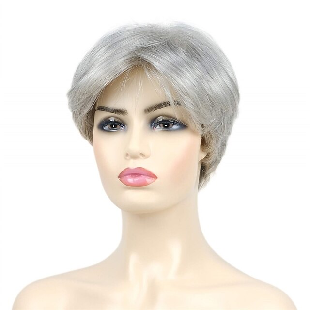 Beauty & Hair Wigs & Hair Pieces | Short Layered Wigs Pixie Cut Hair 6 Inches Natural Straight Synthetic Hair Full Wig for Daily