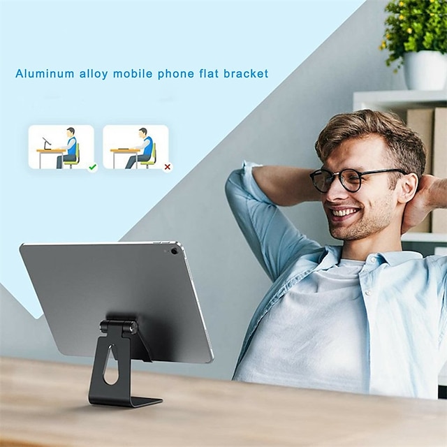 Phones & Accessories Phone Mounts & Holders | Metal Rotation Foldable Laptop Stand For iPad 9.7 10.2 10.5 12.9 inch Desktop Phon