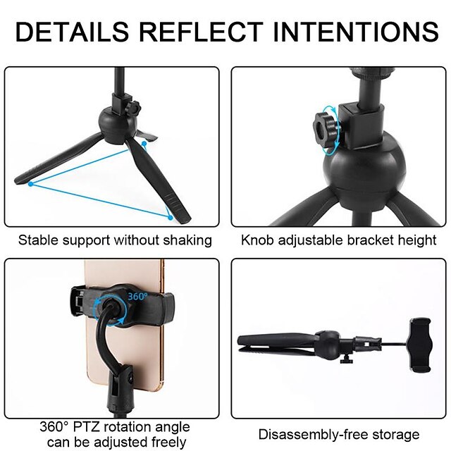 Phones & Accessories Phone Mounts & Holders | New Tripod Mobile Phone Stand Desktop Live Self Timer Bar Phone Holder Lazy Phone 