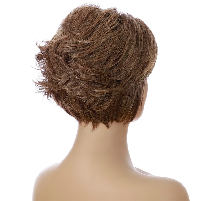 Beauty & Hair Wigs & Hair Pieces | Short Wigs for Women Synthetic Mixed Color Curly With Bangs Heat Wig Resistant Fiber High Tem