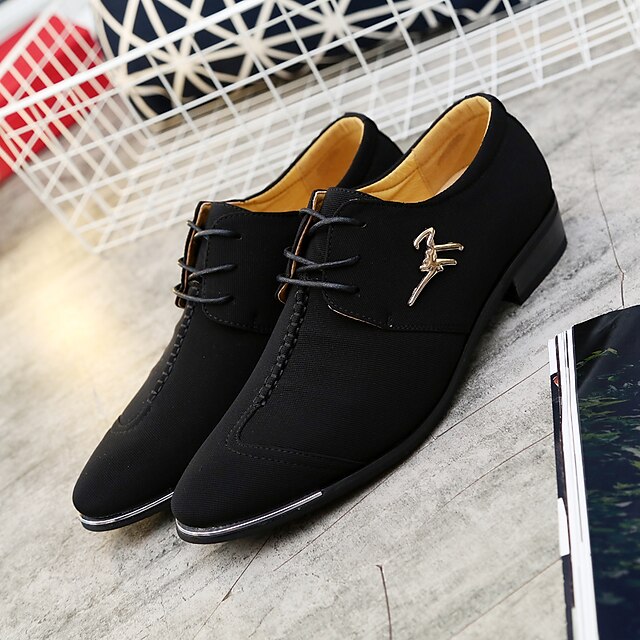 Shoes & Bags Mens Shoes | Mens Oxfords Classic British Daily Office & Career PU Booties / Ankle Boots Black Fall Spring - FC2413