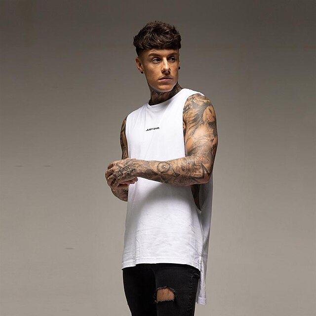 large slit loose sports fitness vest 