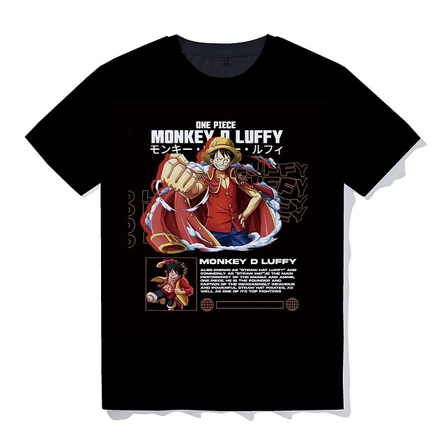 Toys & Hobbies Cosplay & Costumes | Inspired by One Piece Monkey D. Luffy T-shirt Cartoon 100% Polyester Anime Harajuku Graphic 