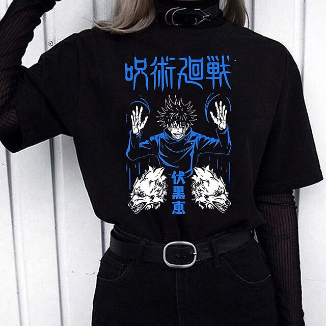 Toys & Hobbies Cosplay & Costumes | Inspired by Jujutsu Kaisen Fushiguro Megumi T-shirt Anime 100% Polyester Anime Harajuku Grap