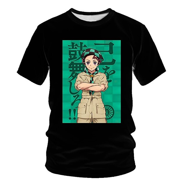 Toys & Hobbies Cosplay & Costumes | Inspired by Demon Slayer: Kimetsu no Yaiba Kamado Tanjiro T-shirt Anime 100% Polyester Anime