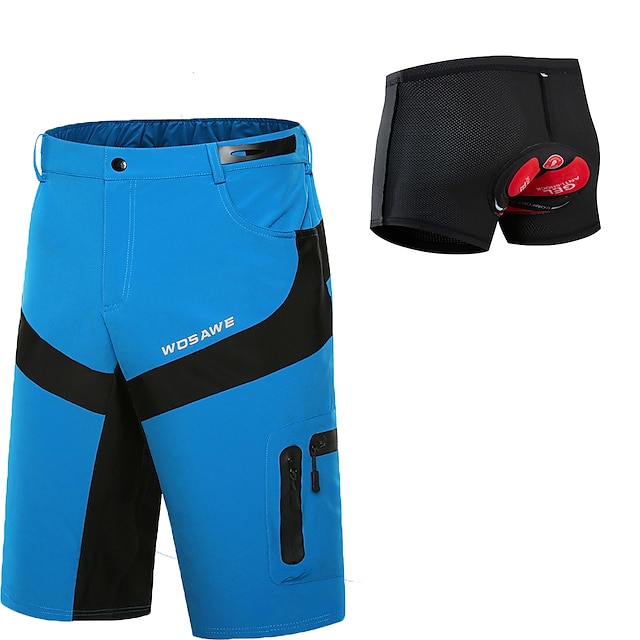  WOSAWE Men's Cycling Underwear Shorts Bike Shorts Cycling Shorts Bike MTB Shorts Sports Black Grey 3D Pad Breathable Spandex Polyester Clothing Apparel Bike Wear / Micro-elastic / Athletic