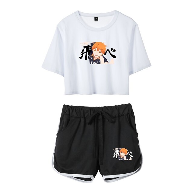 Toys & Hobbies Cosplay & Costumes | Inspired by Haikyuu Hinata Syouyou Outfits Crop Top 100% Polyester Anime Harajuku Graphic Sh