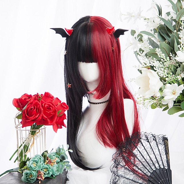 Toys & Hobbies Cosplay & Costumes | Black / Red Lolita Lolita Wig 60 inch Cosplay Wigs Other Wig Halloween Wigs - EL80236