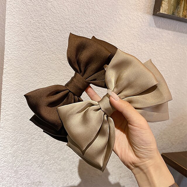 Shoes & Bags Fashion Accessories | 1pc Womens Hair Clip For Street Holiday Butterfly Handmade Fabric Alloy khaki Coffee - RE9992