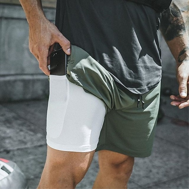  Pánské Aktivní Kraťasy Běžecké šortky Neformální šortky Outdoorové sporty Denní Pohodlné Prodyšné Kapsy Šňůrky Elastický pas Pevná barva Krátký stylové Neformální / sportovní Sportovní oděvy &Modr