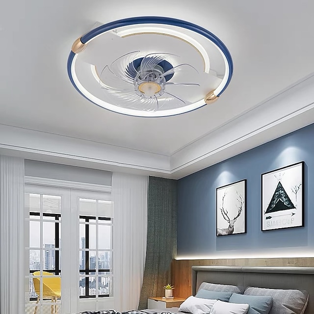  50cm led ventilateur de plafond lumière ventilateur de plafond métal peint finitions moderne 220-240v