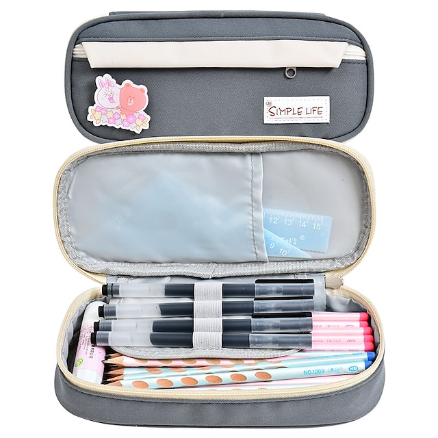 Consumer Electronics Stationery | Pencil Case Pen Pouch Marker Bag Cute Wear-Resistant With Zipper Canvas for School Student Kid