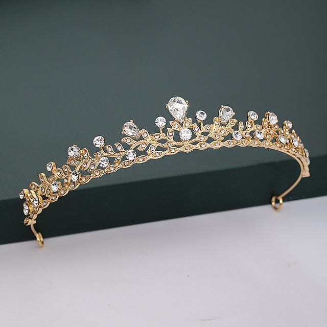  kroon tiara's hoofdbanden helm strass legering herfst bruiloft feest / avond retro zoet met kristal / strass splithelm hoofddeksels