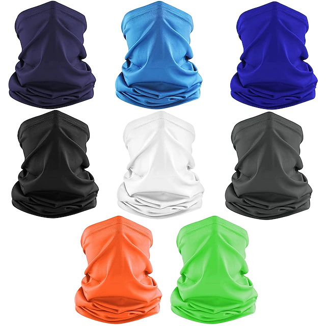 Cooling Neck Gaiter Balaclava Face Mask Neck Tube Scarf Face Cover Solid Color Sunscreen Breathable UV Protection Quick Dry Dust Proof Bandanas Bike / Cycling Black Summer for Men's Women's Outdoor 13