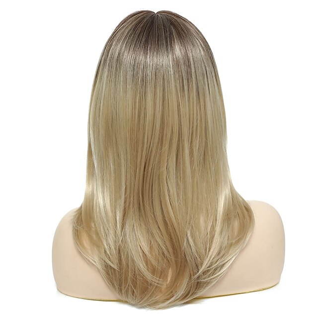 Beauty & Hair Wigs & Hair Pieces | Blonde Wigs for WomenOmbre Blonde Wig with Bangs Shoulder-Length Natural Layered Heat Resista