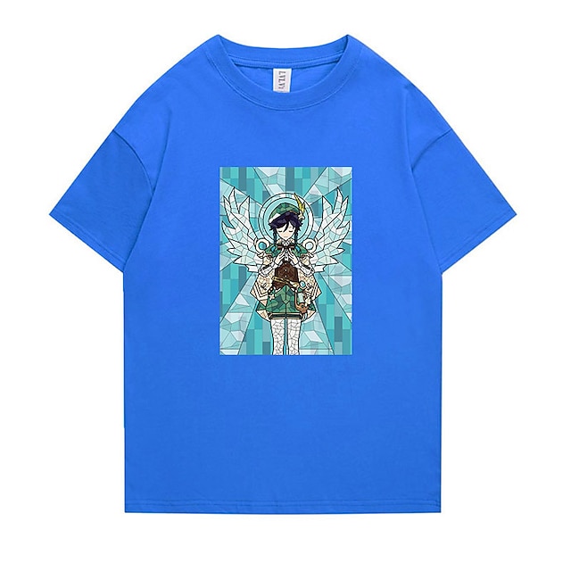 Toys & Hobbies Cosplay & Costumes | Inspired by Genshin Impact Venti T-shirt Cartoon 100% Polyester Anime Harajuku Graphic Kawai