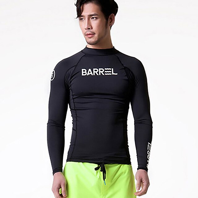 Sports & Outdoors Surfing, Diving & Snorkeling | Mens Rash Guard UPF50+ Breathable Quick Dry Long Sleeve Sun Shirt Swim Shirt Sw