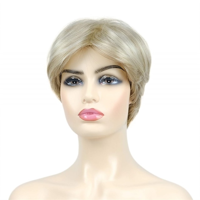 Beauty & Hair Wigs & Hair Pieces | Short Layered Wigs Pixie Cut Hair 6 Inches Natural Straight Synthetic Hair Full Wig for Daily