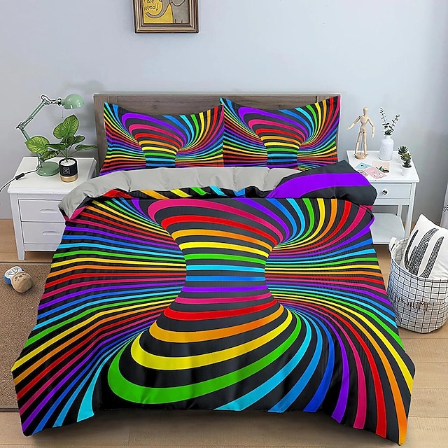 3D Vortex Duvet Cover Set Quilt Bedding Sets Comforter Cover,Queen/King ...