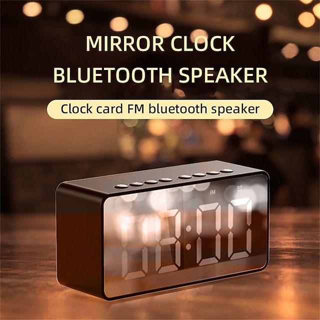  BT506F Bluetooth 5.0 Speaker Alarm Clock Night Light Multiple Play Modes LED Display 360° Surround Stereo Sound 1600mAh Battery Life