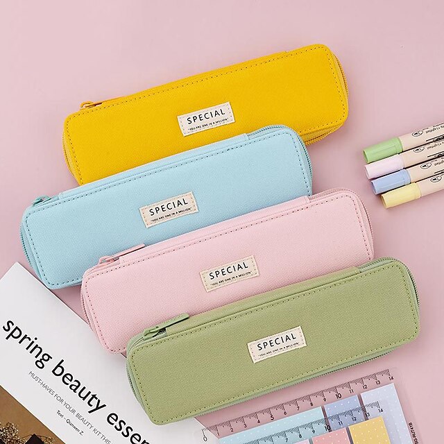 Consumer Electronics Stationery | Pencil Cases Wear-Resistant Multifunction With Zipper Canvas for School Office Student - SP006