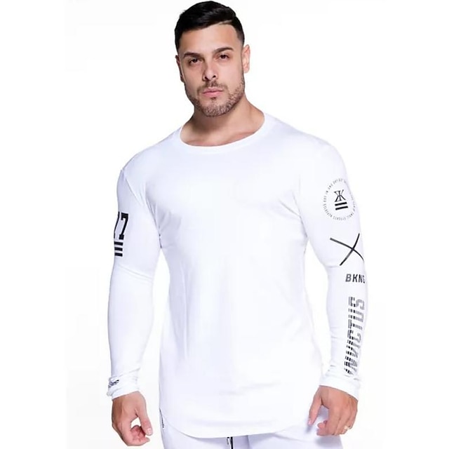 Sports & Outdoors Running, Jogging & Walking | muscle fitness autumn t-shirt long-sleeved training clothes sports running gym sw