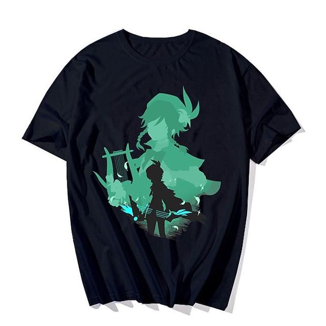 Toys & Hobbies Cosplay & Costumes | Inspired by Genshin Impact Venti T-shirt Cartoon 100% Polyester Anime Harajuku Graphic Kawai