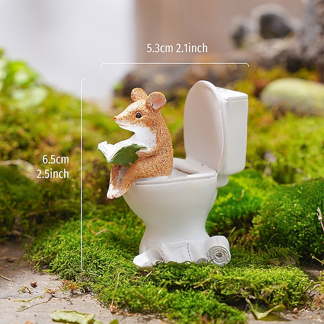 Home & Garden Home Decor | Small Animal Toilet Series Ornaments Decorative Objects Resin Modern Contemporary for Home Decoration