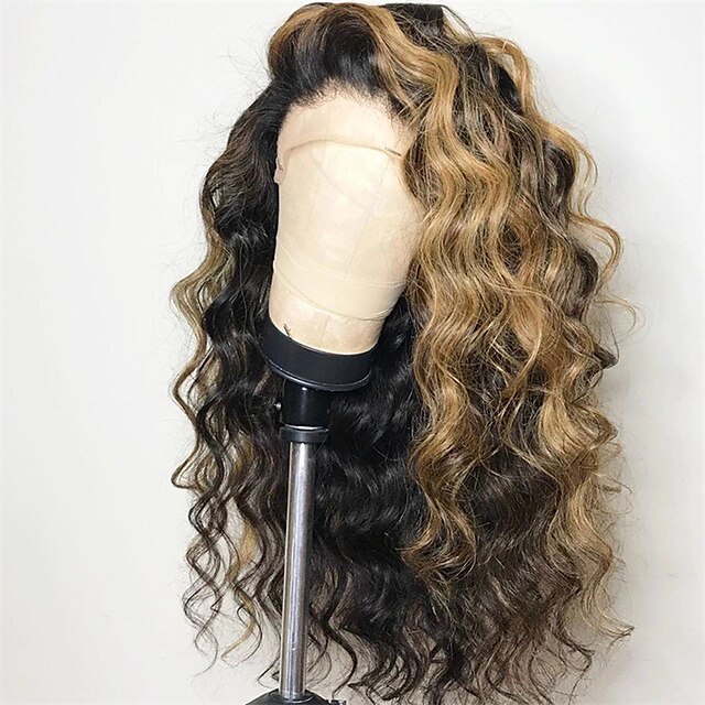 Beauty & Hair Wigs & Hair Pieces | 100% Human Hair 13x6 Lace Front Wig Deep Parting Brazilian Hair Loose Wave Highlighted / Bala