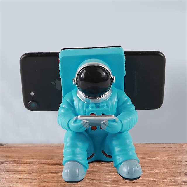 Phones & Accessories Phone Mounts & Holders | Creative Office Desk Decoration Resin Mobile Phone Stand Astronaut Household Goods