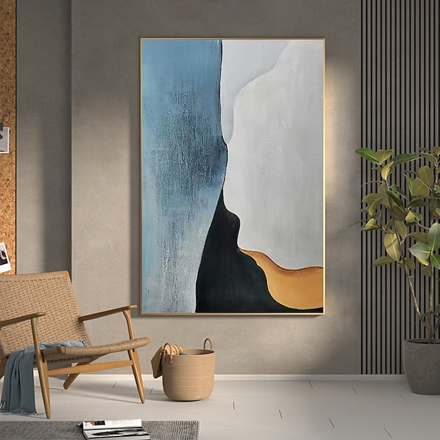 Home & Garden Wall Art | Oil Painting Hand Painted Vertical Abstract Architecture Vintage Modern Rolled Canvas (No Frame) - MV56