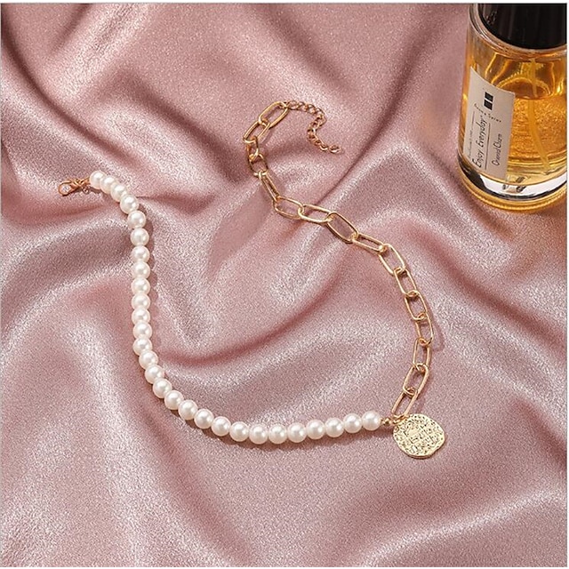 Shoes & Bags Fashion Accessories | 1pc Pendant Necklace For Womens Pearl Party Evening Gift Daily Alloy Retro Vertical / Gold ba