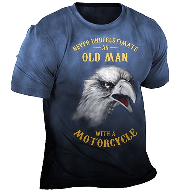 

Men's Unisex T shirt 3D Print Graphic Prints Eagle Letter Crew Neck Street Daily Print Short Sleeve Tops Casual Designer Big and Tall Sports Blue