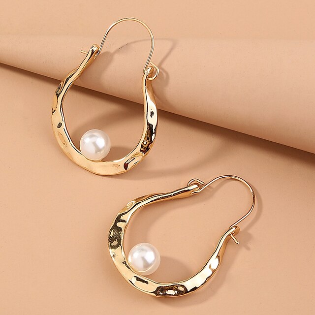 Shoes & Bags Fashion Accessories | 1 Pair Hoop Earrings For Womens Wedding Party Evening Street Alloy Classic Precious - JE73062