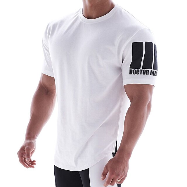 Sports & Outdoors Running, Jogging & Walking | Mens Running Shirt Tee Tshirt Top Athletic Cotton Breathable Quick Dry Moisture W