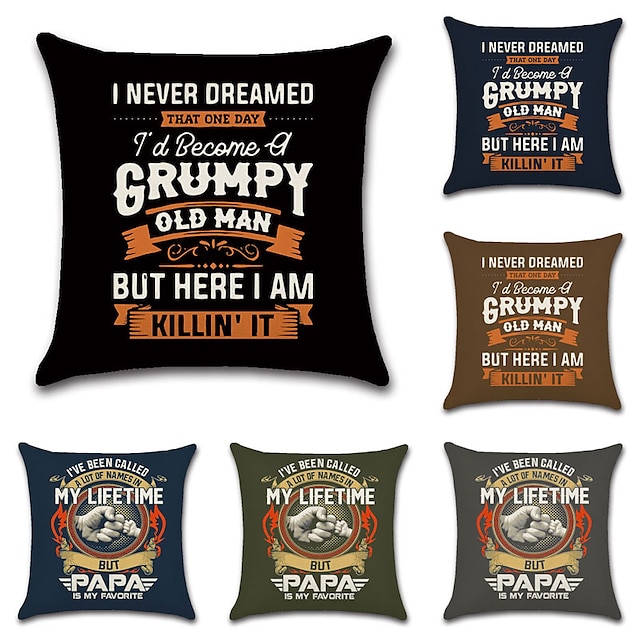 Home & Garden Home Decor | Grumpy Old Man Double Side Cushion Cover 1PC Soft Decorative Square Throw Pillow Cover Cushion Case P