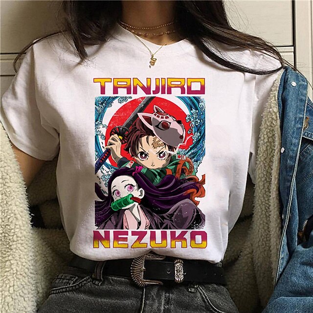 Toys & Hobbies Cosplay & Costumes | Inspired by Demon Slayer: Kimetsu no Yaiba Kamado Nezuko Kamado Tanjirou T-shirt Cartoon 100