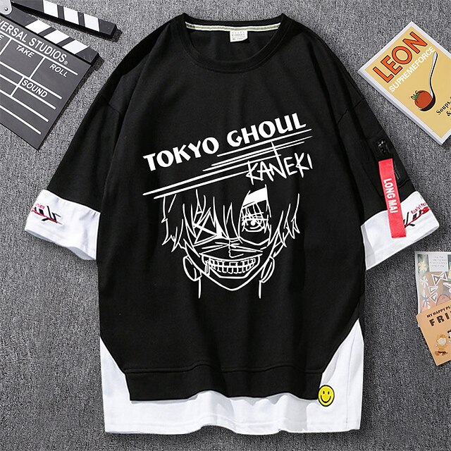 Toys & Hobbies Cosplay & Costumes | Inspired by Genshin Impact Kaneki Ken T-shirt Cartoon 100% Polyester Anime Harajuku Graphic 