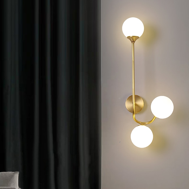  Luz de parede interior estilo nórdico moderno arandelas de parede led sala de estar quarto cobre 220-240v