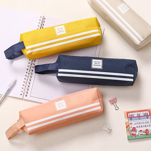 Consumer Electronics Stationery | Pencil Case Pen Pouch Marker Bag Creative Wear-Resistant With Zipper Canvas for School Student