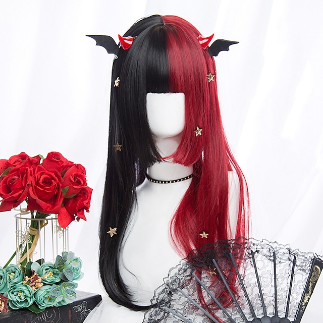 Toys & Hobbies Cosplay & Costumes | Black / Red Lolita Lolita Wig 60 inch Cosplay Wigs Other Wig Halloween Wigs - EL80236