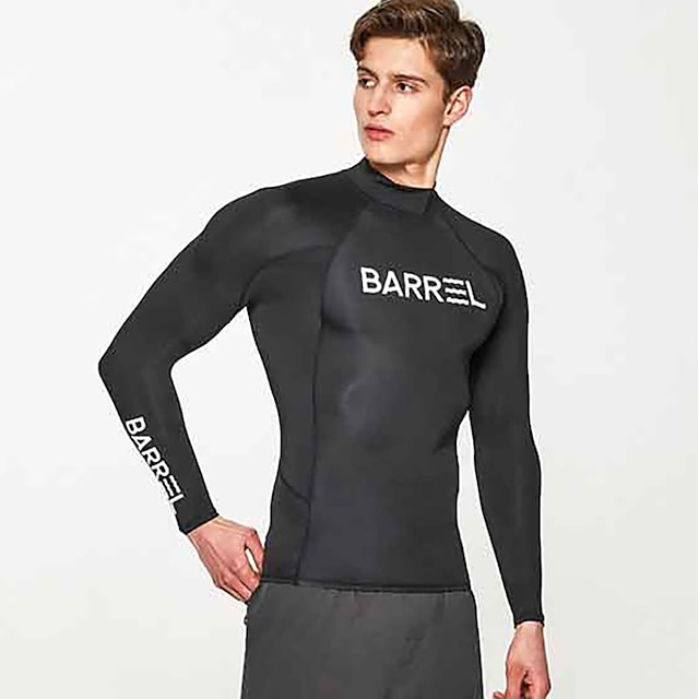 Sports & Outdoors Surfing, Diving & Snorkeling | Mens Rash Guard UPF50+ Breathable Quick Dry Long Sleeve Sun Shirt Swim Shirt Sw