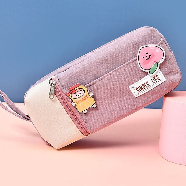 Consumer Electronics Stationery | Pencil Case Pen Pouch Marker Bag Cute Wear-Resistant With Zipper Canvas for School Student Kid