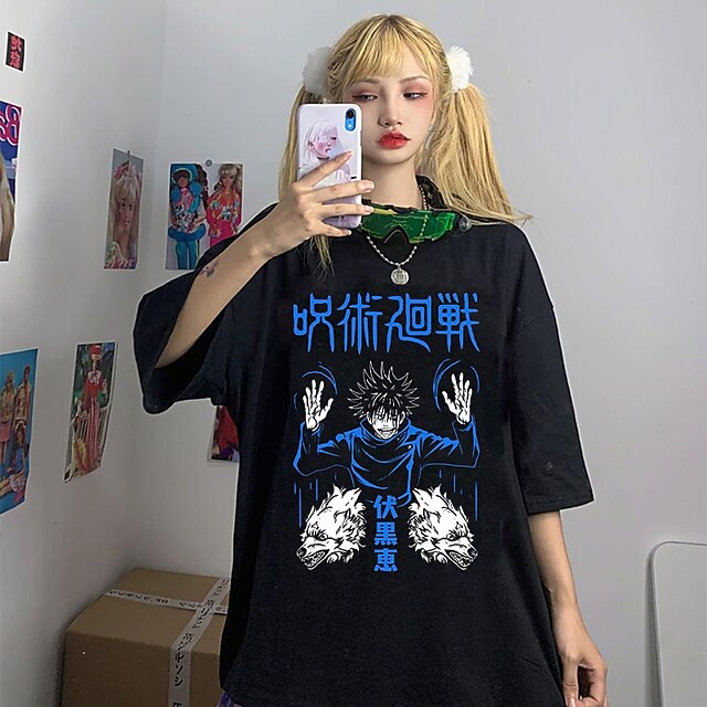 Toys & Hobbies Cosplay & Costumes | Inspired by Jujutsu Kaisen Fushiguro Megumi T-shirt Anime 100% Polyester Anime Harajuku Grap